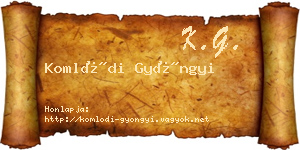 Komlódi Gyöngyi névjegykártya